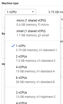 google cloud vcpu