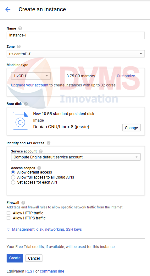 google computeengine create instance